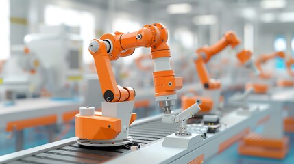 Comprehensive plan for a network of mechanical arms performing synchronized tasks in a factory, mechanical tasks networks, industrial automation