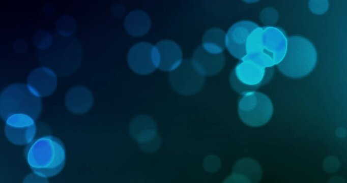 Blue, bokeh and abstract or lighting for backdrop, screensaver and wallpaper. Particles, glitter and spotlight by black background for aesthetic, glow and electric effects for creativity or neon art