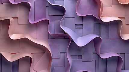 A Seamless Wallpaper of Vibrant Abstract Purple Fabric With a Large Number of Curves 3d Renders Waves of Artistic Creations, Wrapping Paper, Fabric and Textiles, Packaging, Digital Backgrounds