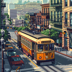 Fototapeta premium Streetcar in the French Quarter of New Orleans