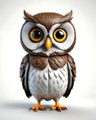 Cute cartoon owl with big eyes.