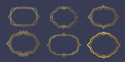 set of gold border frames