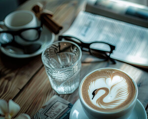 Elegant Latte Art with Swan Design