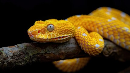 Fototapeta premium Golden Viper on a Branch
