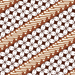 Parang batik with a combination of brown kawung is a typical Javanese batik. This motif is often used for textile fabrics with various needs, such as for clothing.