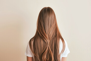Fototapeta premium long and shiny hair woman back view