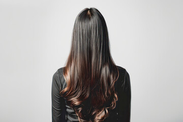 Naklejka premium long and shiny hair woman back view