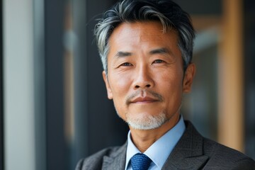 Portrait of a good looking Asian middle aged businessman
