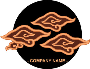 Mega Mendung Batik vector on black background, perfect for company logos.