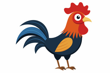 Rooster icon silhouette vector art illustration