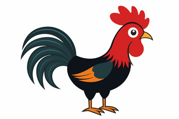 Rooster icon silhouette vector art illustration