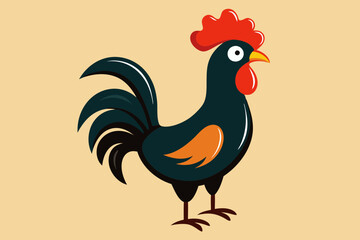 Rooster icon silhouette vector art illustration