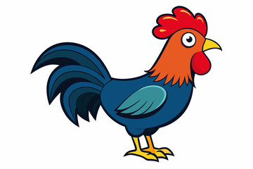 Rooster icon silhouette vector art illustration
