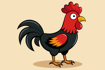 Rooster icon silhouette vector art illustration
