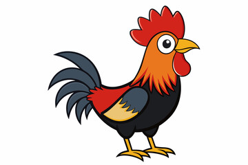 Rooster icon silhouette vector art illustration