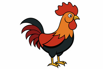 Rooster icon silhouette vector art illustration