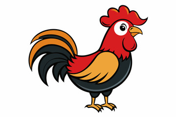 Rooster icon silhouette vector art illustration