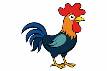 Rooster icon silhouette vector art illustration