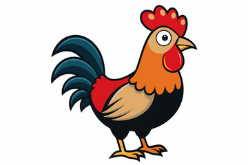 Rooster icon silhouette vector art illustration