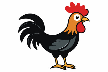 Rooster icon silhouette vector art illustration