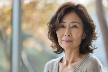 Fototapeta premium middle aged Asian woman dressed casually