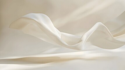 A simple white sheet of paper gently floating in the air against a plain, light-colored background, emphasizing the elegance of motion