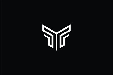 letter y Goat horns geometric logo design on a black and white background, letter Y sheep head ram logo icon vector illustration finance logo

