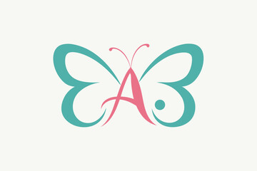 Butterfly with letters A and G logo icon vector illustration 