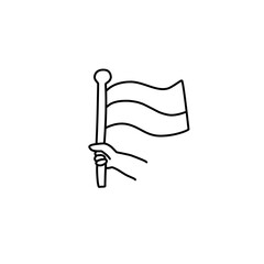 Indonesian independence day doodle icon