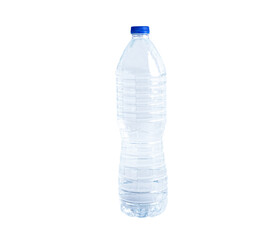 Water plastic bottle for drink on white background with clipping path.