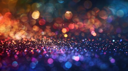 Abstract bokeh background featuring a vibrant mix of multicolored lights, creating a dreamy and festive atmosphere.