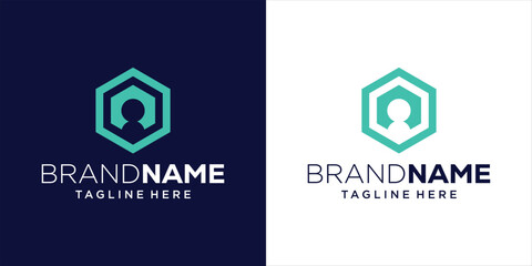 Creative Line Hexagon People Logo Design, Design Inspiration, Illustration, Vector