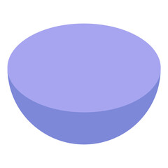 Hemisphere basic geometric 3d shape vector illustration, half sphere three dimensional shapes clip art image, bangun ruang setengah bola tiga dimensi
