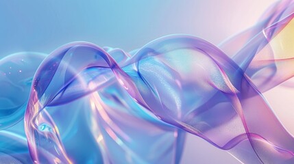 Fototapeta premium An ethereal, semi-transparent bubble in serene shades of blue and purple floats against a smooth gradient of calming blue, evoking tranquility and introspection. 