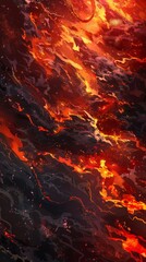 Dynamic Lava Flows: Abstract Animated Art Style Textures for a Volcanic Eruption Background in Motion