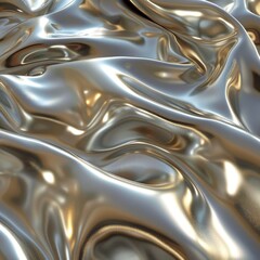 Abstract Liquid Luminosity: A Smooth, Luxurious Metal Texture Illustration Capturing the Essence of Flowing Opulence