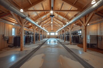 Fototapeta premium Industrial Interior with Water Treatment Equipment