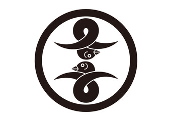 中輪に二つ頭合わせ結雁金