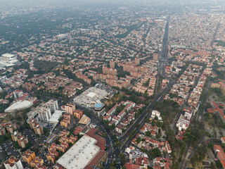 Obraz premium Aerial photograph of Southern Mexico City and its diverse neighborhoods, Coyoacan