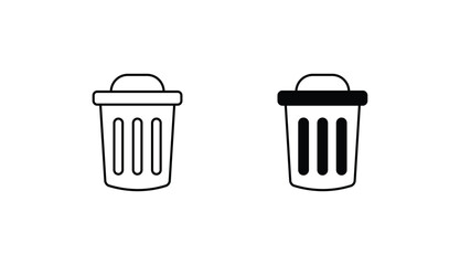 trash can icon design with white background stock illustration