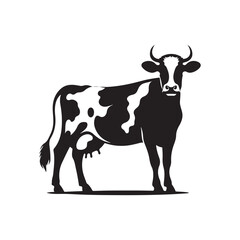 Cow silhouette vector art illustration