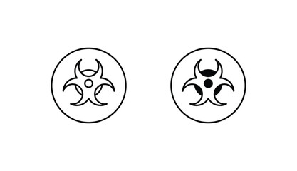 biohazard sign icon design with white background stock illustration