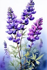 Naklejka premium an ai generated image, Lupin flowers