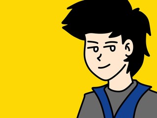 cartoon happy smiling man