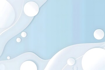 Soft Blue and White Fluid Shapes and Circles - Calm and Modern Abstract Background