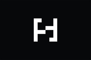 Obraz premium letter ff connection chain link abstract minimal business logo, letter ff or h Universal elegant vector emblem Premium business logotype isolated on black background 