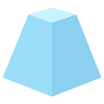Square frustum vector illustration, basic 3d geometric shape isolated on white background