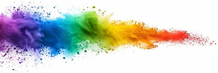 Abstract rainbow paint powder explosion of brilliant colors, vibrant celebration capturing the essence of joy and festivity