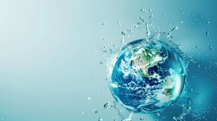 World water monitoring day background concept. Water day. Concept of sustainable environment and sustainable development. Background with copy space