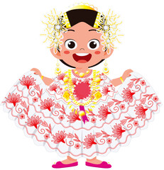 NIÑA CON POLLERA PANAMEÑA - SIN FONDO  © AnthonyPC-507